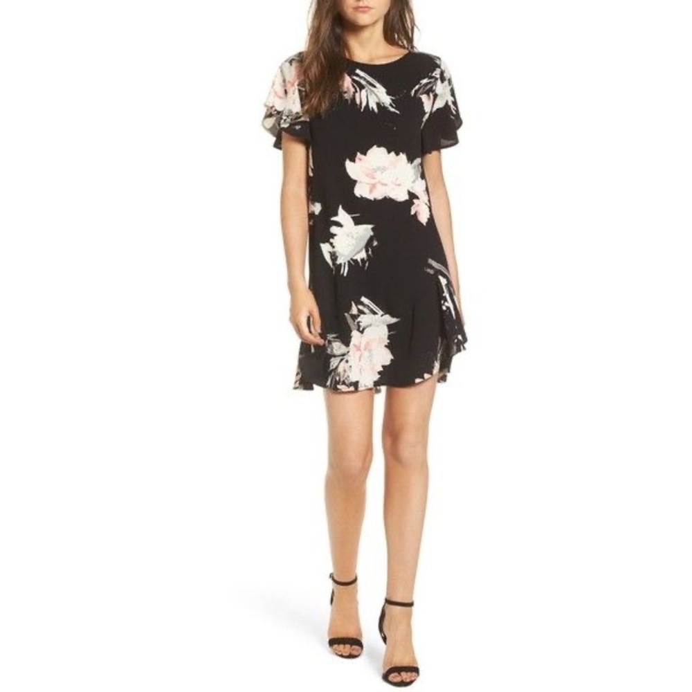 Leith Ruffle Floral Dress Mini from Nordstrom